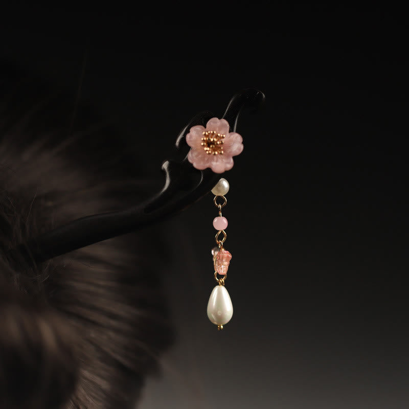 Nimara Ritual Ebony Flower Butterfly Blessing Hairpin