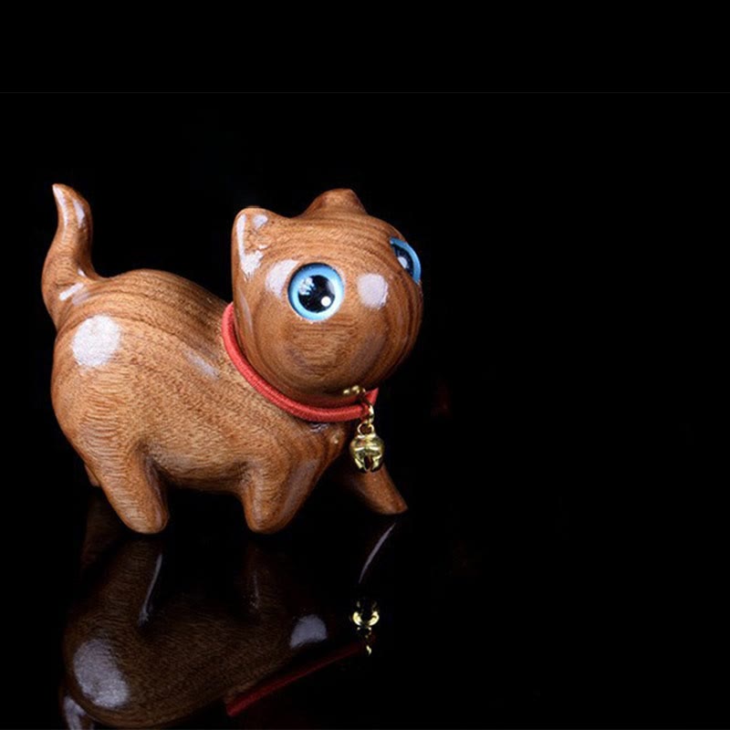Nimara Ritual Rosewood Carving Cat Warmth Home Decoration