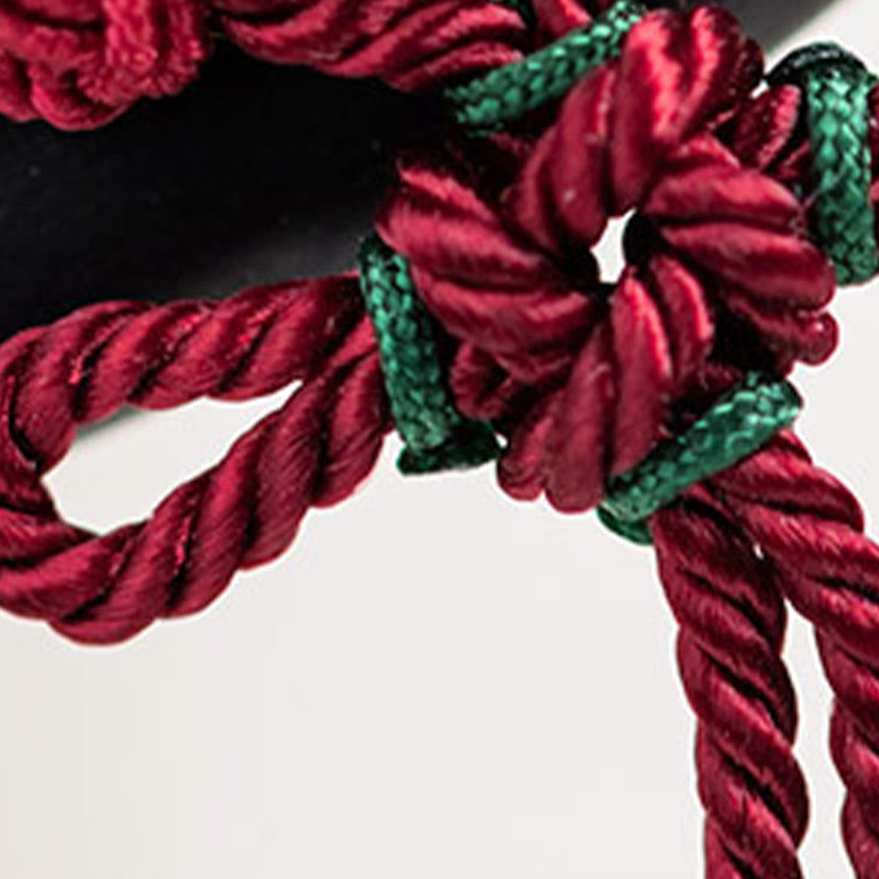 Nimara Ritual Ebony Red String Chinese Knot Tassel Protection Hairpin