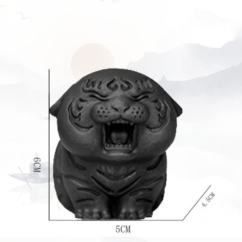 Nimara Ritual Mini Cute Tiger Iron Powder Rust Cast Resin Statue Home Decoration