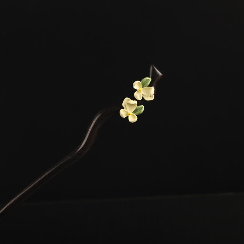 Nimara Ritual Ebony Gardenia Petal Courage Hairpin
