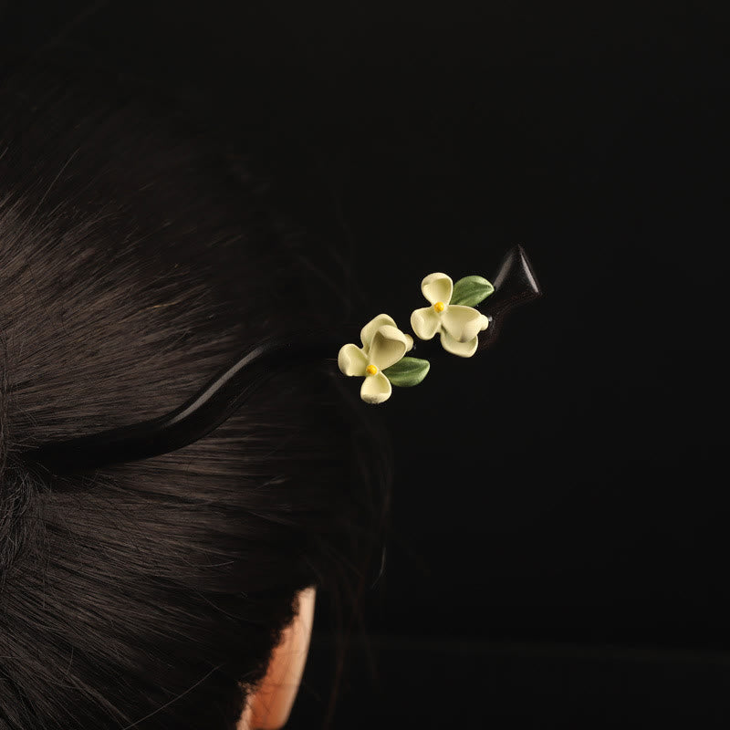 Nimara Ritual Ebony Gardenia Petal Courage Hairpin