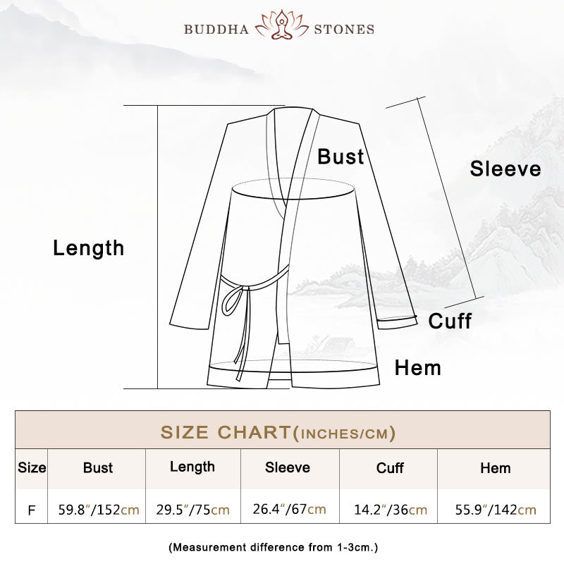 Nimara Ritual Tie Dye Lace-up Design Coat Zen Meditation Open Front Top Jacket