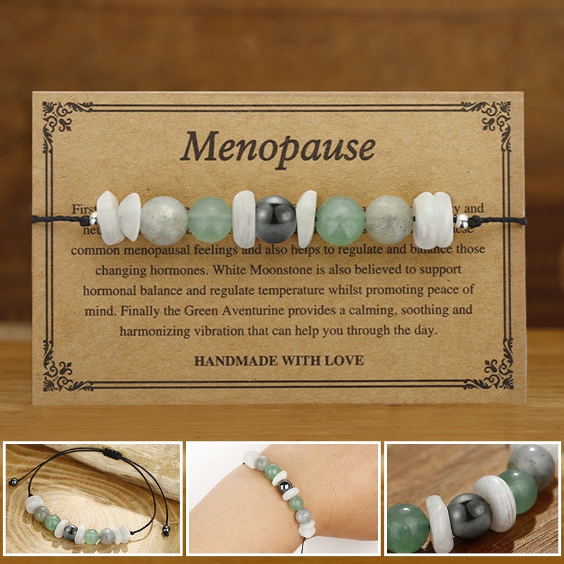 Nimara Ritual Menopause Labradorite Green Aventurine White Moonstone Healing Bracelet