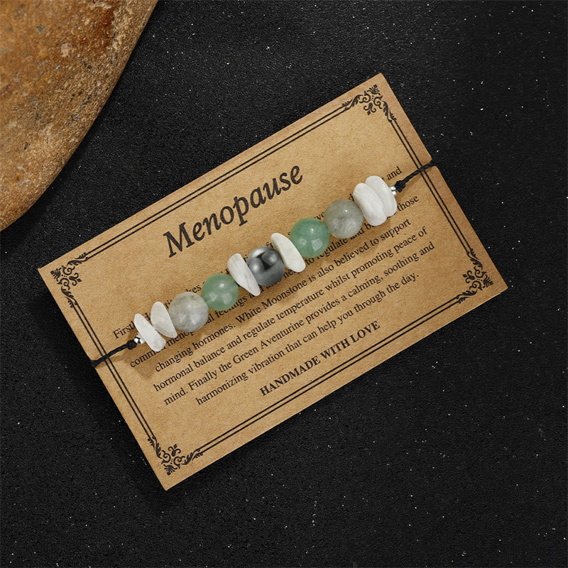 Nimara Ritual Menopause Labradorite Green Aventurine White Moonstone Healing Bracelet