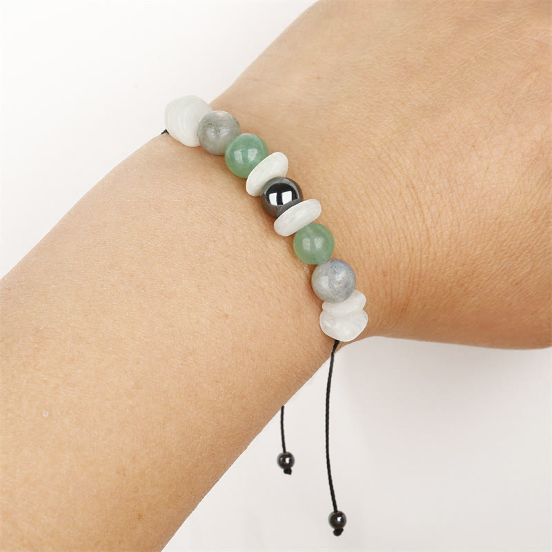 Nimara Ritual Menopause Labradorite Green Aventurine White Moonstone Healing Bracelet