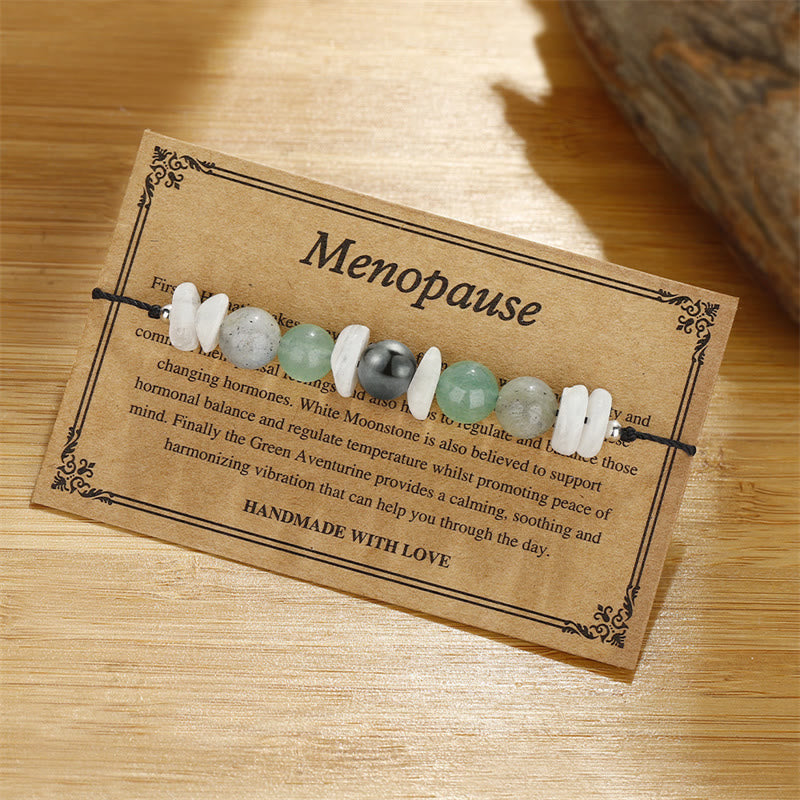 Nimara Ritual Menopause Labradorite Green Aventurine White Moonstone Healing Bracelet