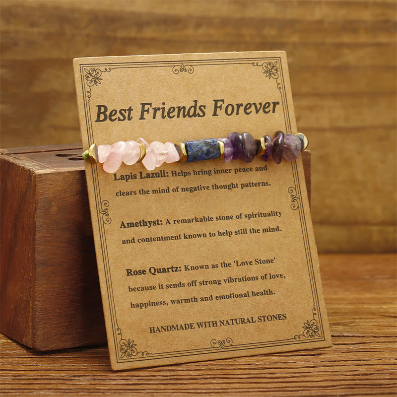 Nimara Ritual Best Friends Forever Amethyst Rose Quartz Lazurite Spiritual Bracelet