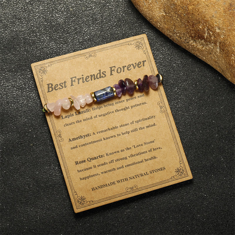 Nimara Ritual Best Friends Forever Amethyst Rose Quartz Lazurite Spiritual Bracelet
