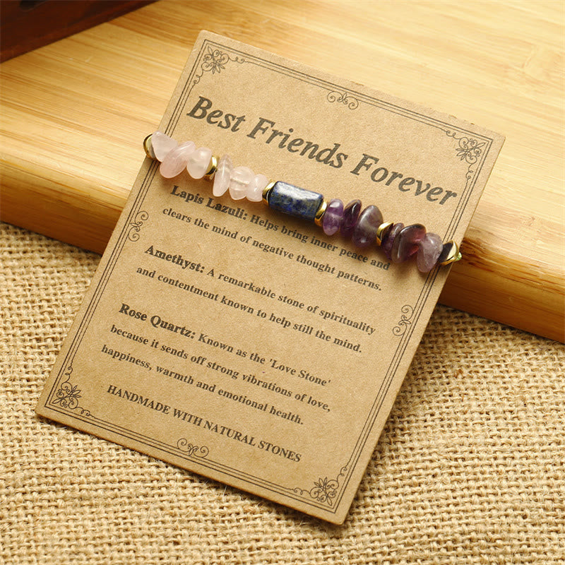 Nimara Ritual Best Friends Forever Amethyst Rose Quartz Lazurite Spiritual Bracelet