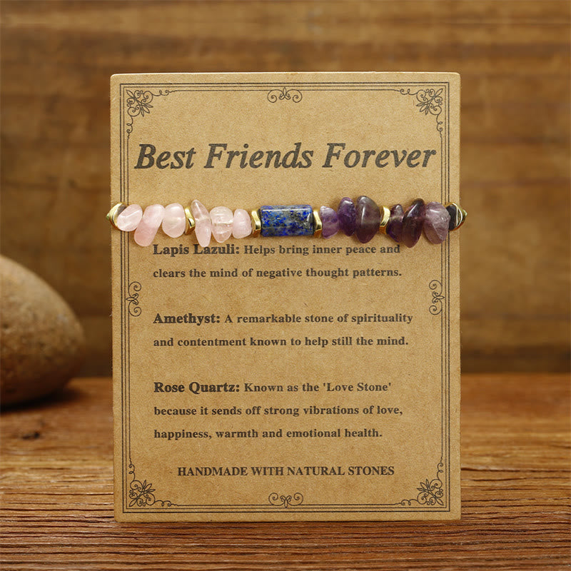 Nimara Ritual Best Friends Forever Amethyst Rose Quartz Lazurite Spiritual Bracelet