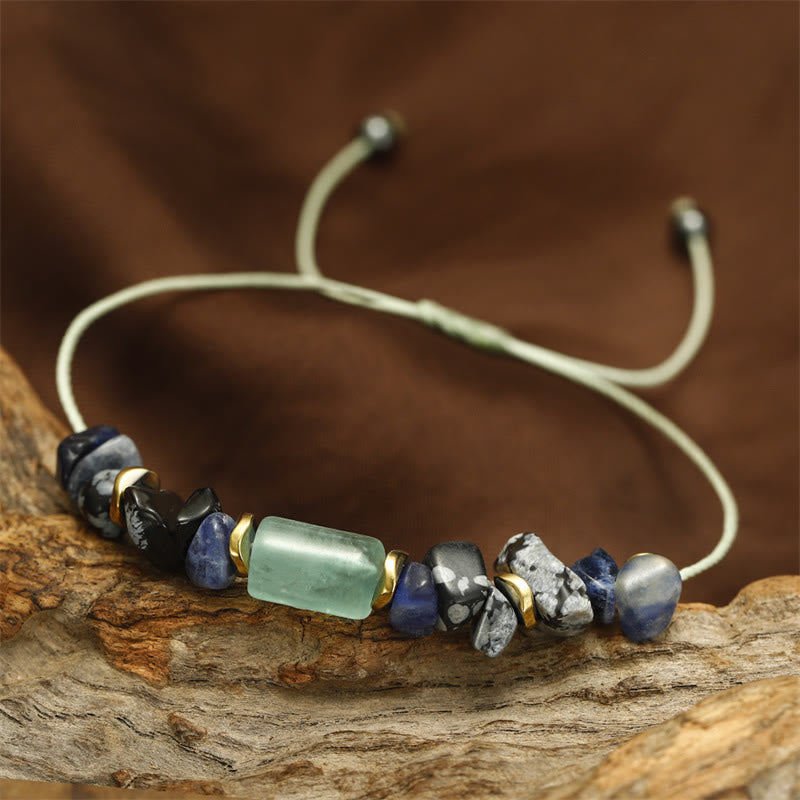 Nimara Ritual New Job Green Aventurine Sodalite Snowflake Obsidian Energy Bracelet