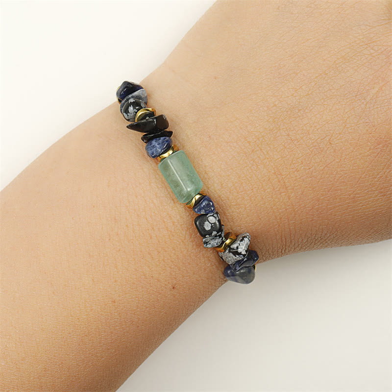 Nimara Ritual New Job Green Aventurine Sodalite Snowflake Obsidian Energy Bracelet