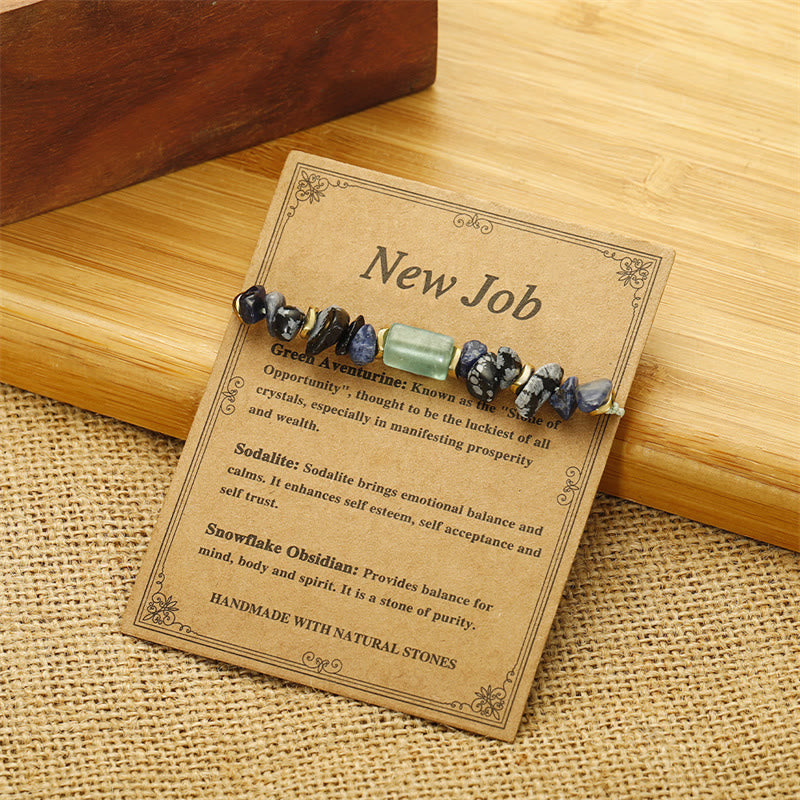 Nimara Ritual New Job Green Aventurine Sodalite Snowflake Obsidian Energy Bracelet