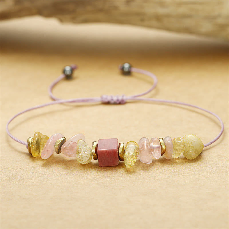 Nimara Ritual Thank You Rose Quartz Citrine Rhodonite Passionate Bracelet