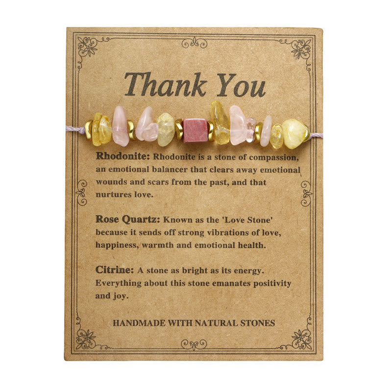 Nimara Ritual Thank You Rose Quartz Citrine Rhodonite Passionate Bracelet