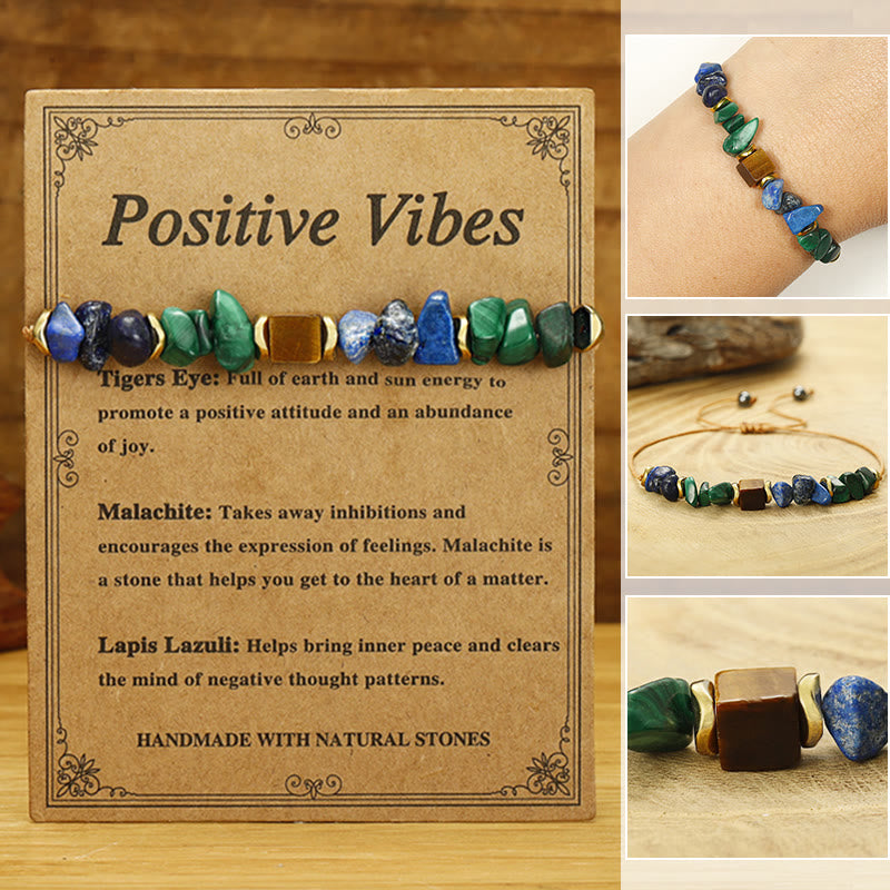 Nimara Ritual Positive Vibes Malachite Tiger's Eye Lazurite Anti-anxiety Bracelet