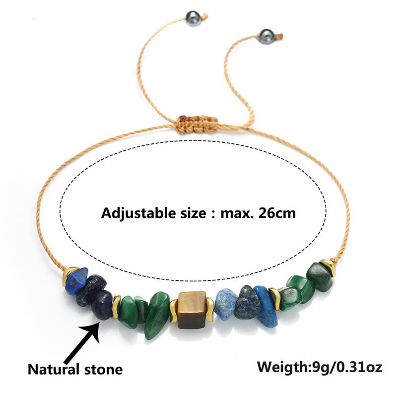 Nimara Ritual Positive Vibes Malachite Tiger's Eye Lazurite Anti-anxiety Bracelet