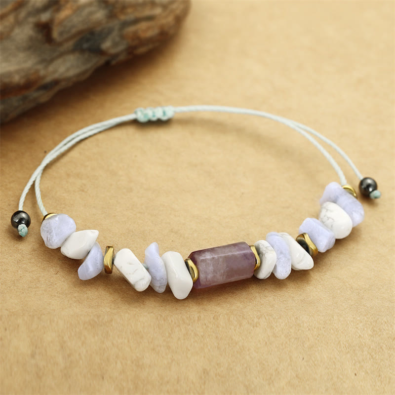 Nimara Ritual De-Stress Amethyst Blue Lace Agate Howlite Healing Bracelet