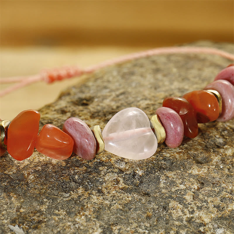 Nimara Ritual Thinking Of You Rose Quartz Rhodonite Carnelian Relationships Bracelet