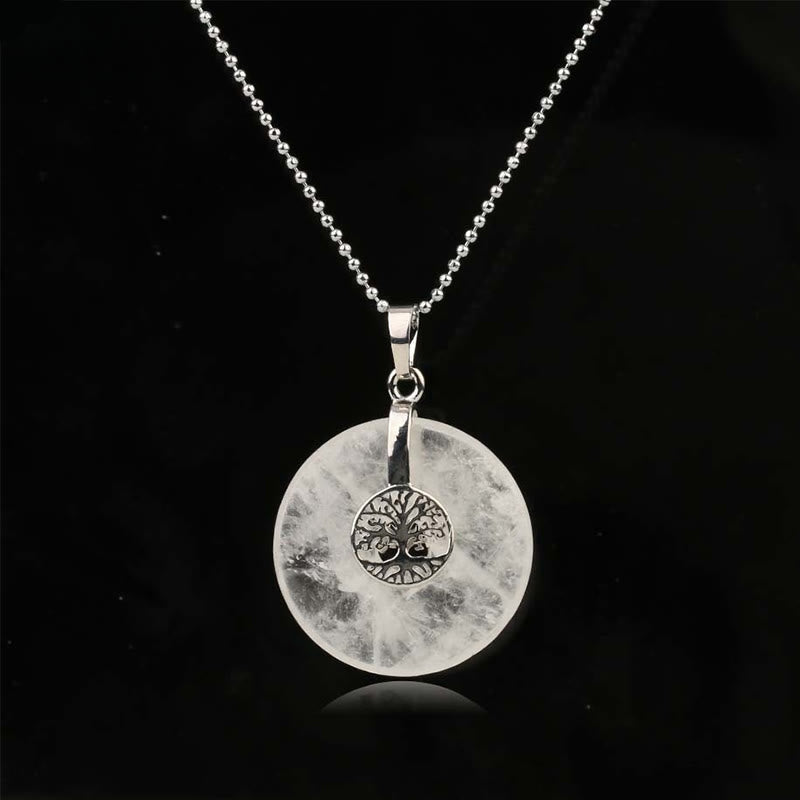 Nimara Ritual Various Crystal Rose Quartz Green Aventurine Amethyst The Tree of Life Kindness Necklace Pendant