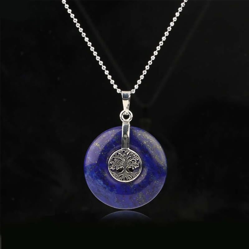 Nimara Ritual Various Crystal Rose Quartz Green Aventurine Amethyst The Tree of Life Kindness Necklace Pendant