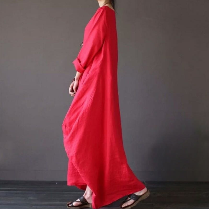 Nimara Ritual Solid Color Three Quarter Sleeve Women's Maxi Dress