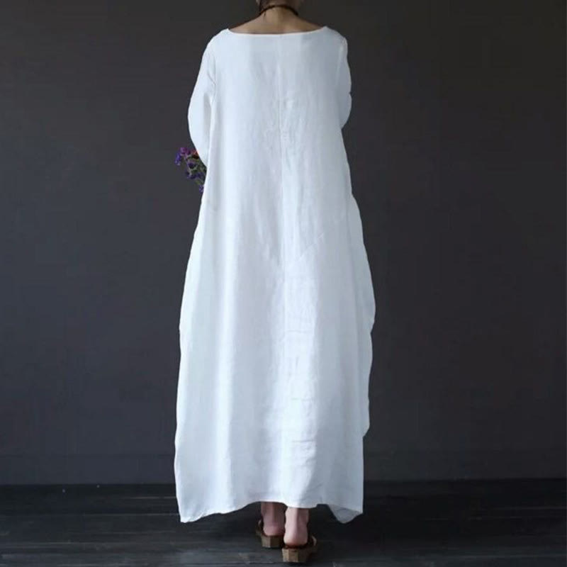 Nimara Ritual Solid Color Three Quarter Sleeve Women's Maxi Dress