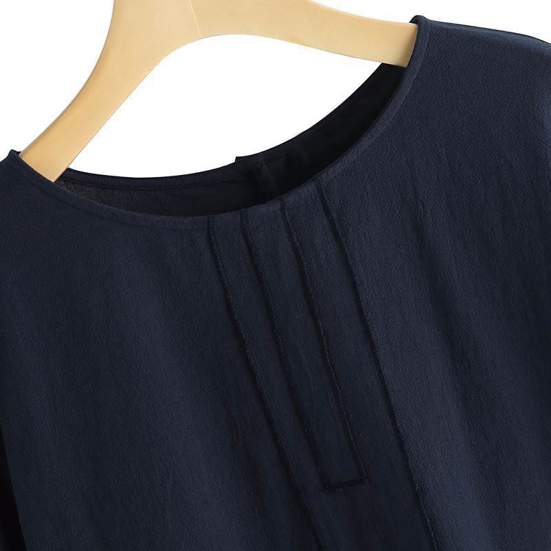 Nimara Ritual Summer Casual Plain Half Sleeve Crew Neck Side Slit Women's T-Shirt