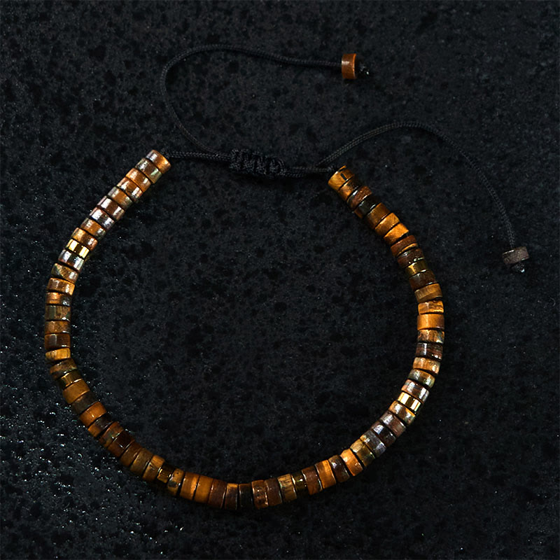 Nimara Ritual Natural Tiger Eye Spacer Bead Courage Bracelet