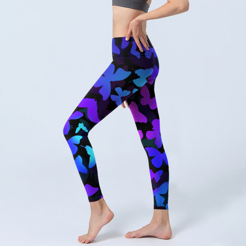 Nimara Ritual Gradient Butterfly Print Exercise Leggings Women's Yoga Pants