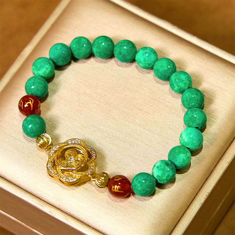 Nimara Ritual Natural Jade Om Mani Padme Hum Cyclone Charm Prosperity Bracelet