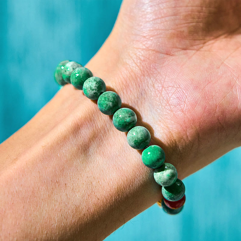 Nimara Ritual Natural Jade Om Mani Padme Hum Cyclone Charm Prosperity Bracelet
