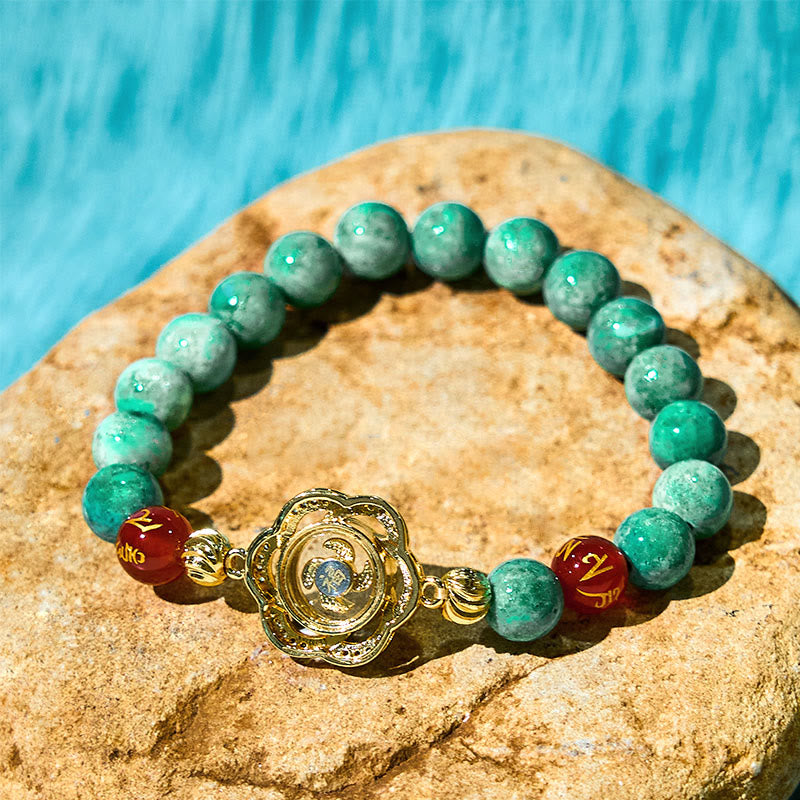 Nimara Ritual Natural Jade Om Mani Padme Hum Cyclone Charm Prosperity Bracelet