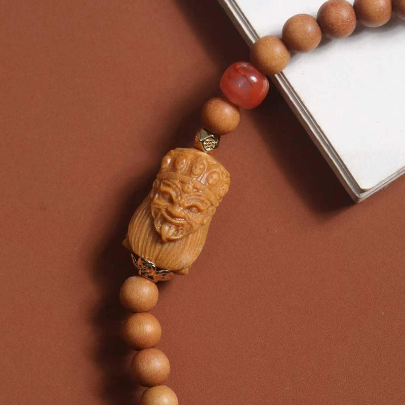 Nimara Ritual Tibetan Zakiram Goddess Of Wealth South Red Agate Sandalwood Fortune Bracelet