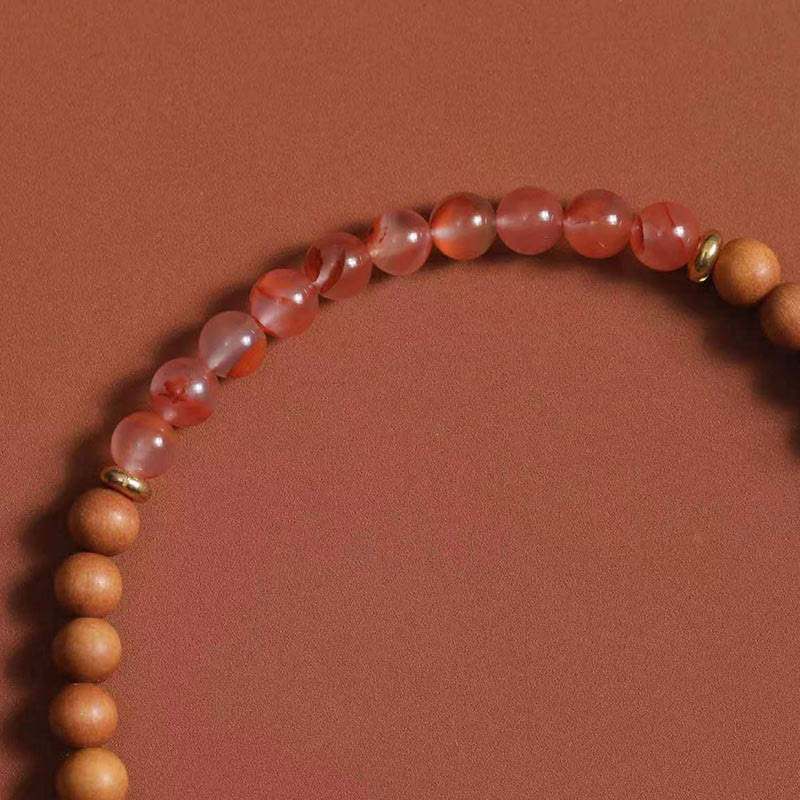 Nimara Ritual Tibetan Zakiram Goddess Of Wealth South Red Agate Sandalwood Fortune Bracelet