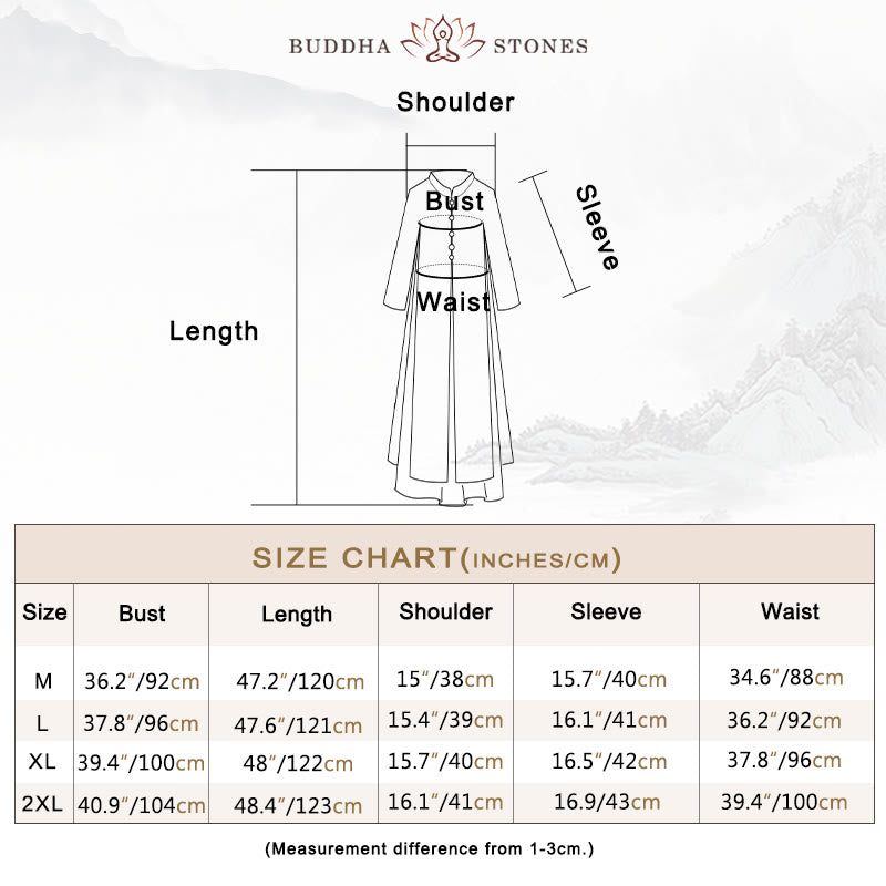 Nimara Ritual Embroidery Chiffon Cheongsam Midi Dress Wide Leg Pants Meditation Zen Practice Clothing