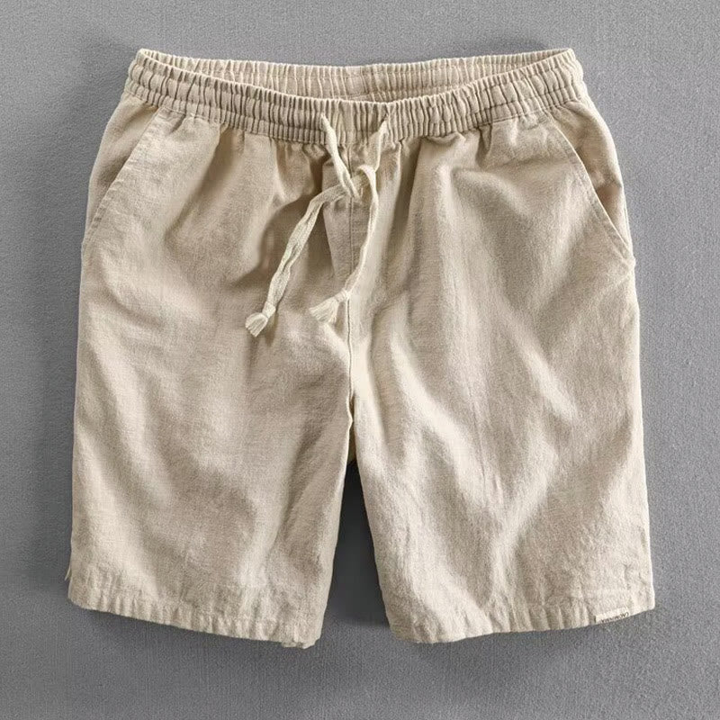 Nimara Ritual Drawstring Elastic Waist Cotton Men's Shorts With Pockets