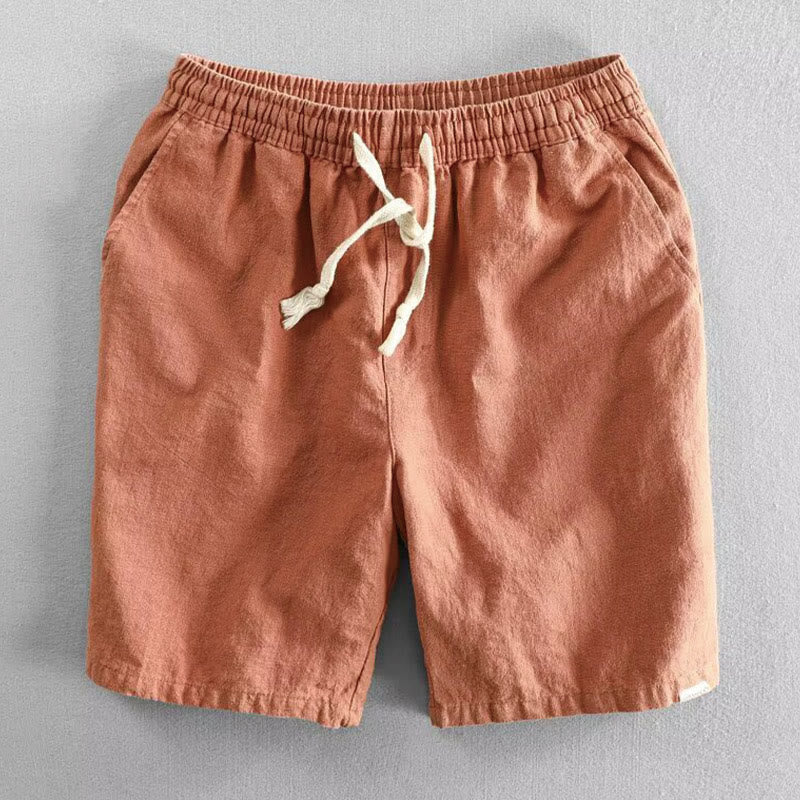 Nimara Ritual Drawstring Elastic Waist Cotton Men's Shorts With Pockets