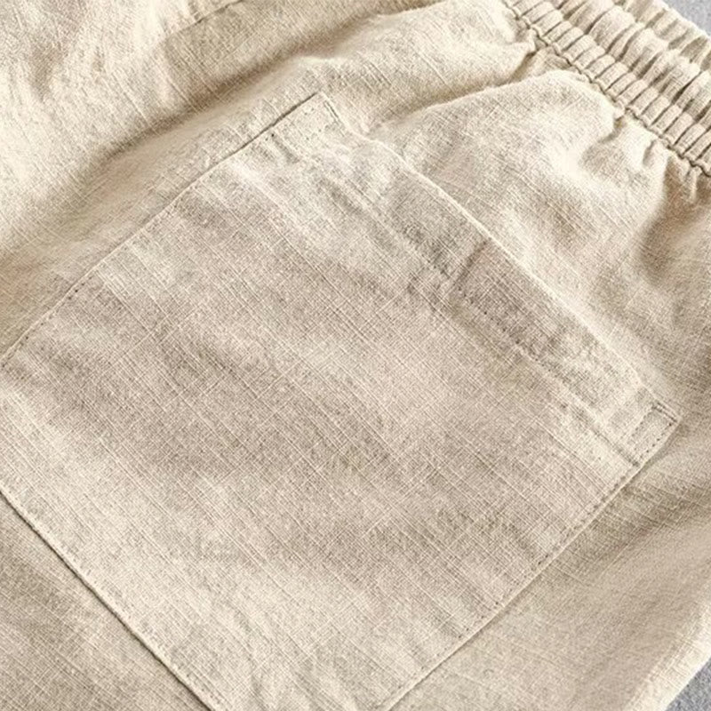 Nimara Ritual Drawstring Elastic Waist Cotton Men's Shorts With Pockets