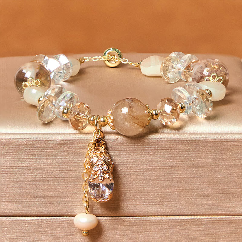 Nimara Ritual Natural Citrine Green Strawberry Quartz PiXiu Prosperity Bracelet