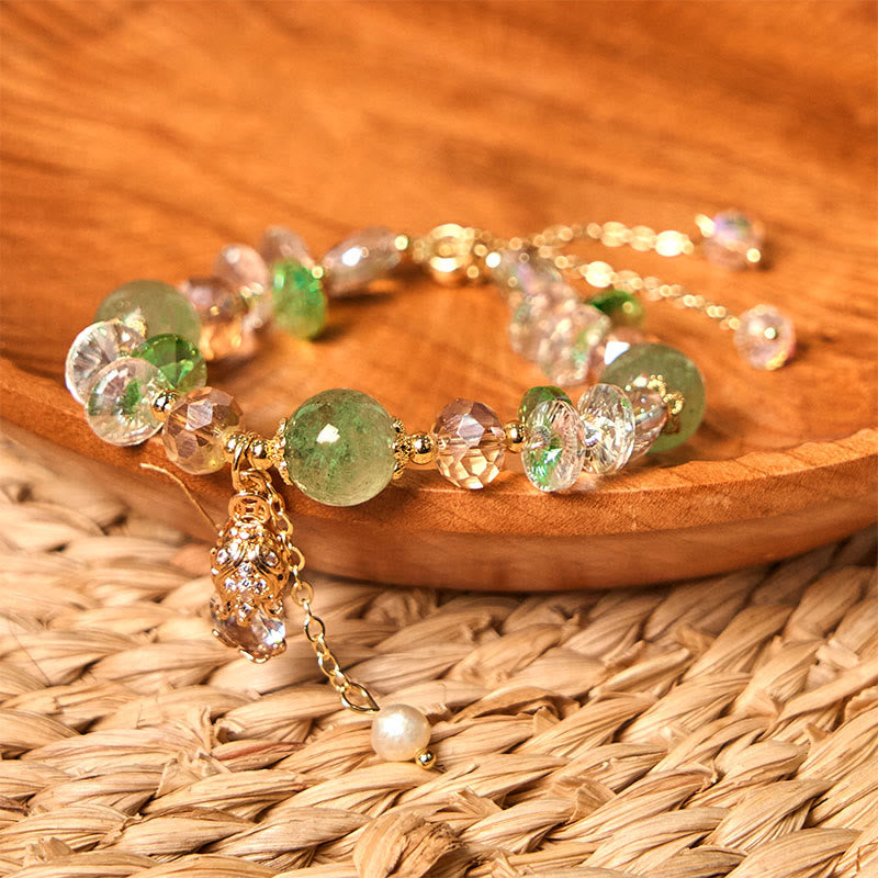 Nimara Ritual Natural Citrine Green Strawberry Quartz PiXiu Prosperity Bracelet
