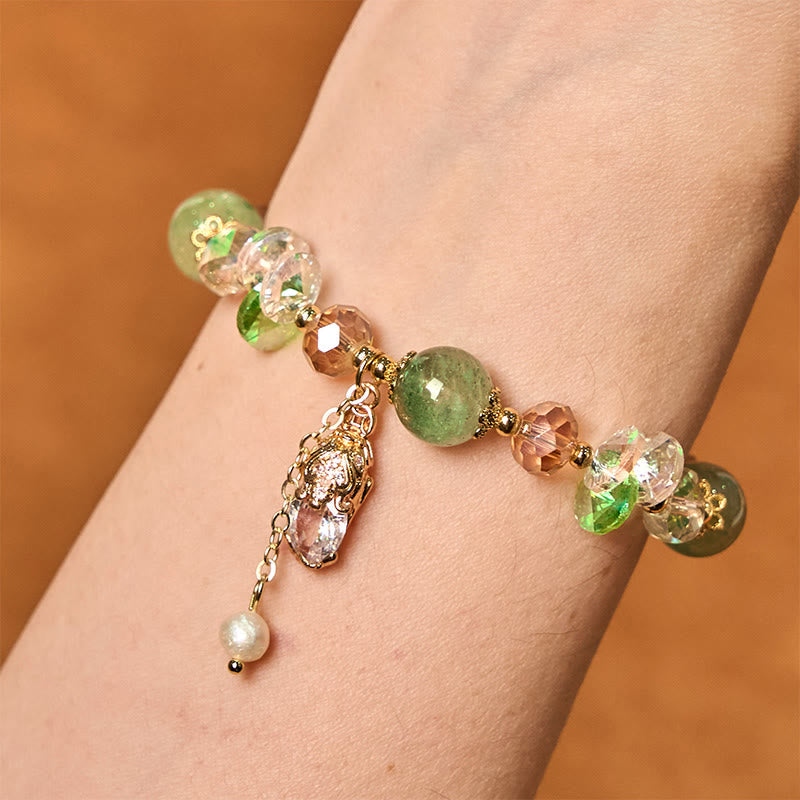 Nimara Ritual Natural Citrine Green Strawberry Quartz PiXiu Prosperity Bracelet