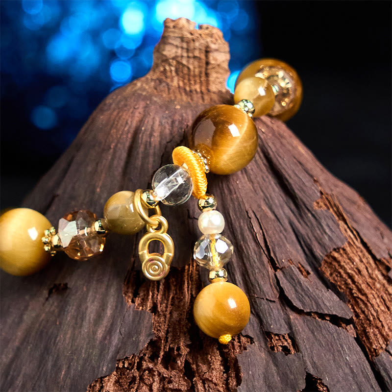 Nimara Ritual Natural Tiger Eye Beads Weight Strength Bracelet