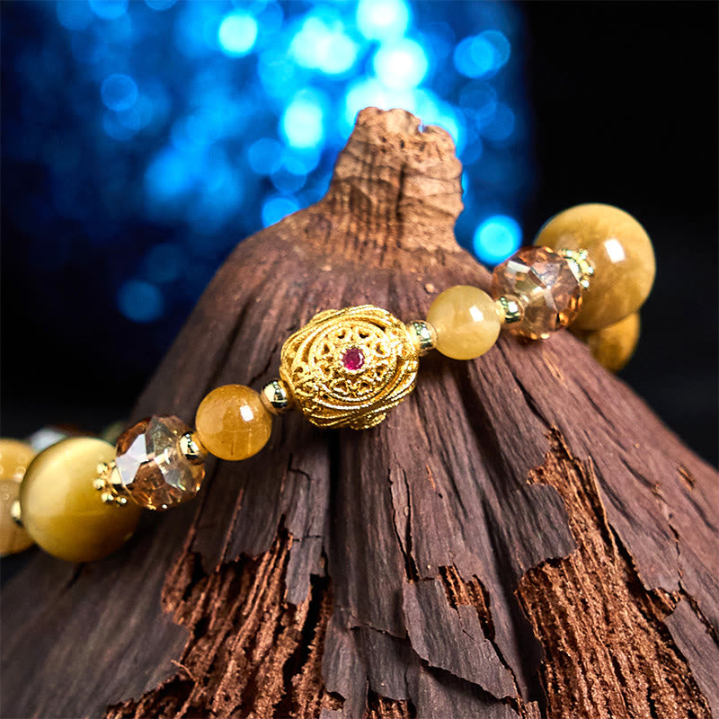 Nimara Ritual Natural Tiger Eye Beads Weight Strength Bracelet