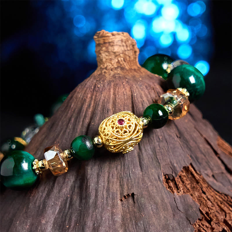 Nimara Ritual Natural Red Tiger Eye Green Tiger Eye Beads Weight Balance Bracelet