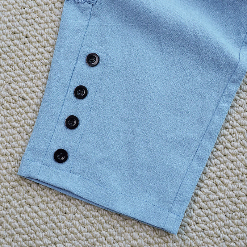 Nimara Ritual Summer Plain Color Splicing Design Cotton Linen Women's Pants With Pockets