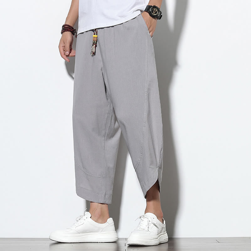 Nimara Ritual Casual Summer Drawstring 7-8 Length Men's Harem Pants With Pockets