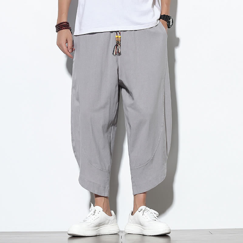 Nimara Ritual Casual Summer Drawstring 7-8 Length Men's Harem Pants With Pockets
