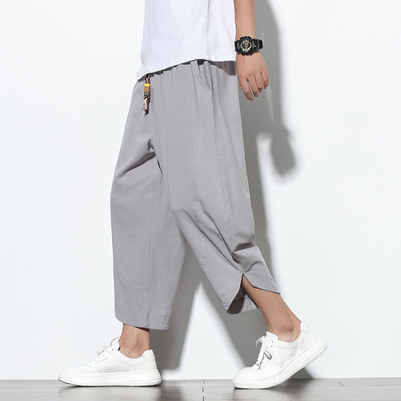 Nimara Ritual Casual Summer Drawstring 7-8 Length Men's Harem Pants With Pockets